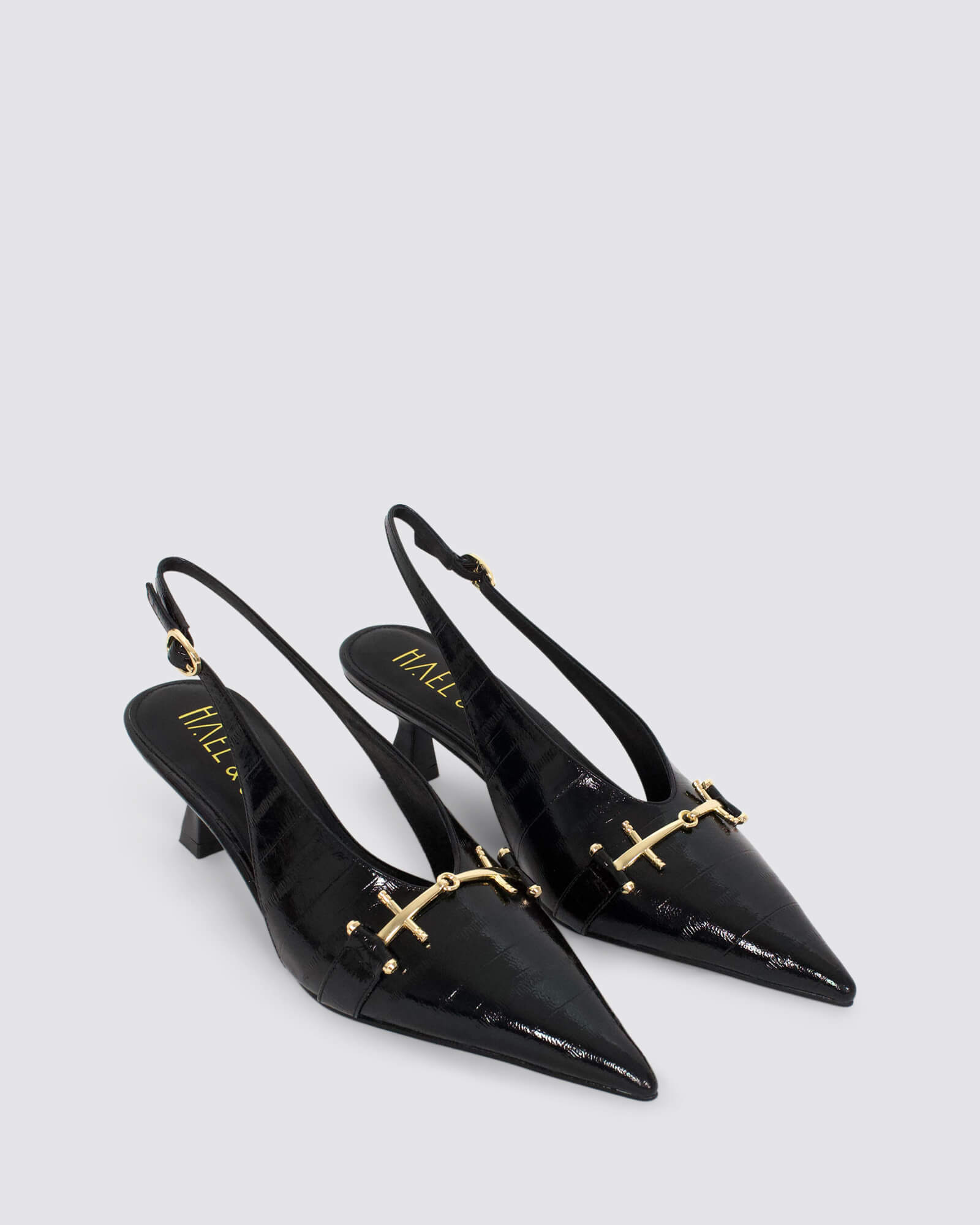 ALBATROSS SLINGBACK HEELS BLACK