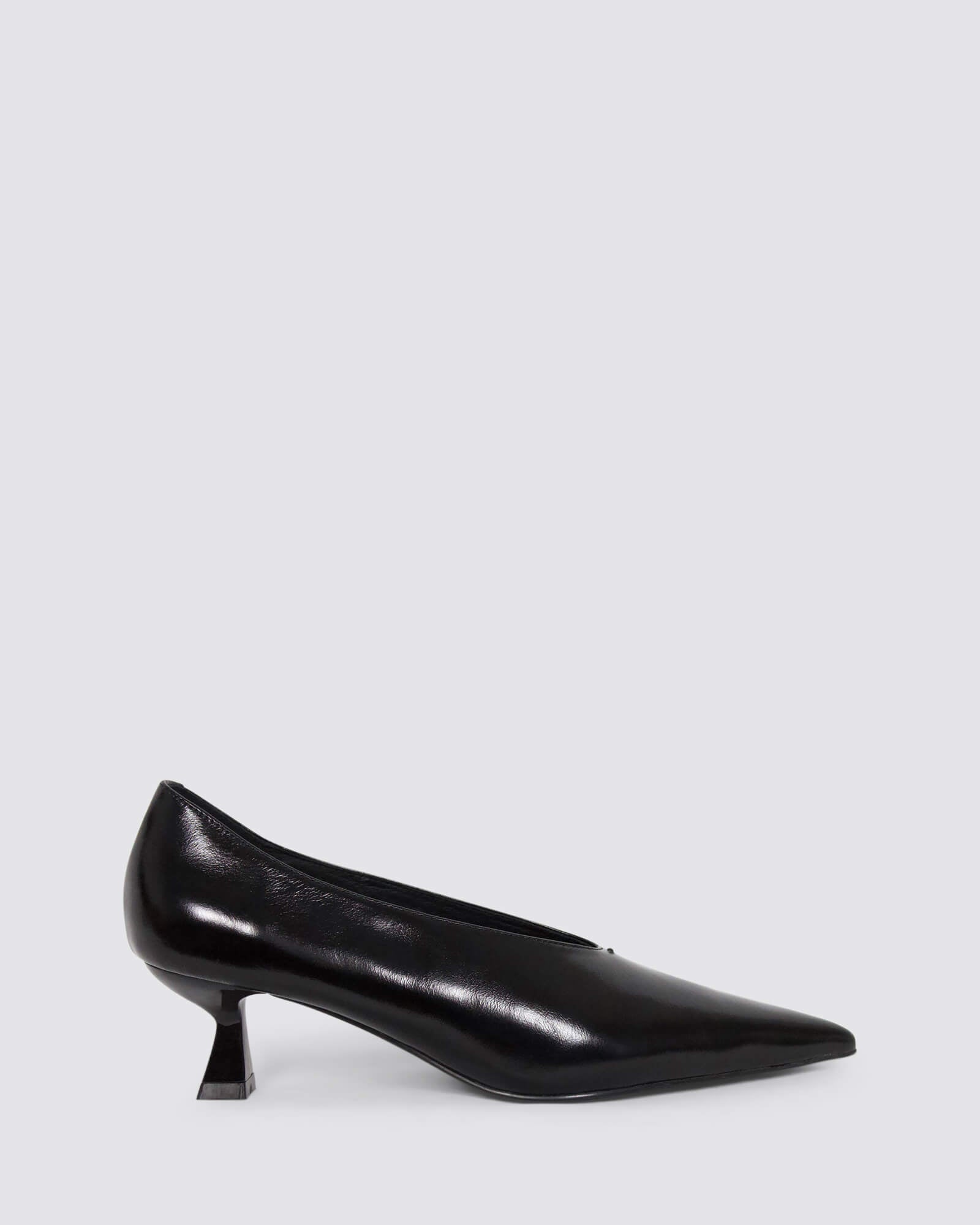 LINDSEY HEELS BLACK LEATHER