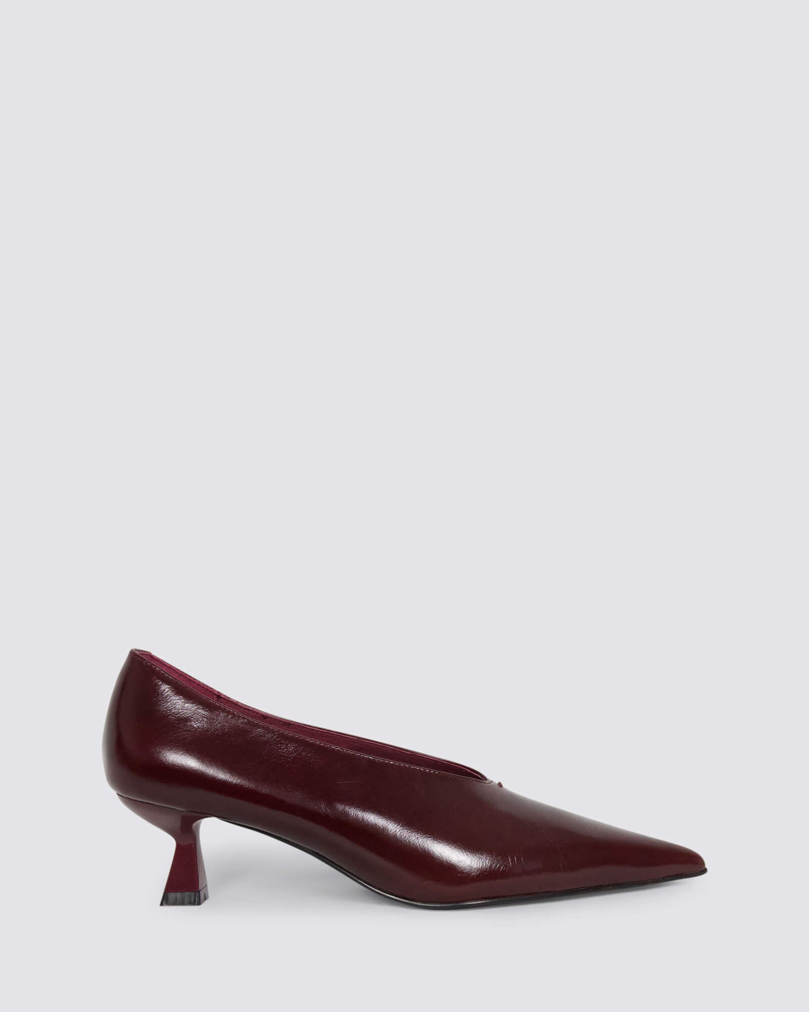 LINDSEY HEELS MERLOT LEATHER