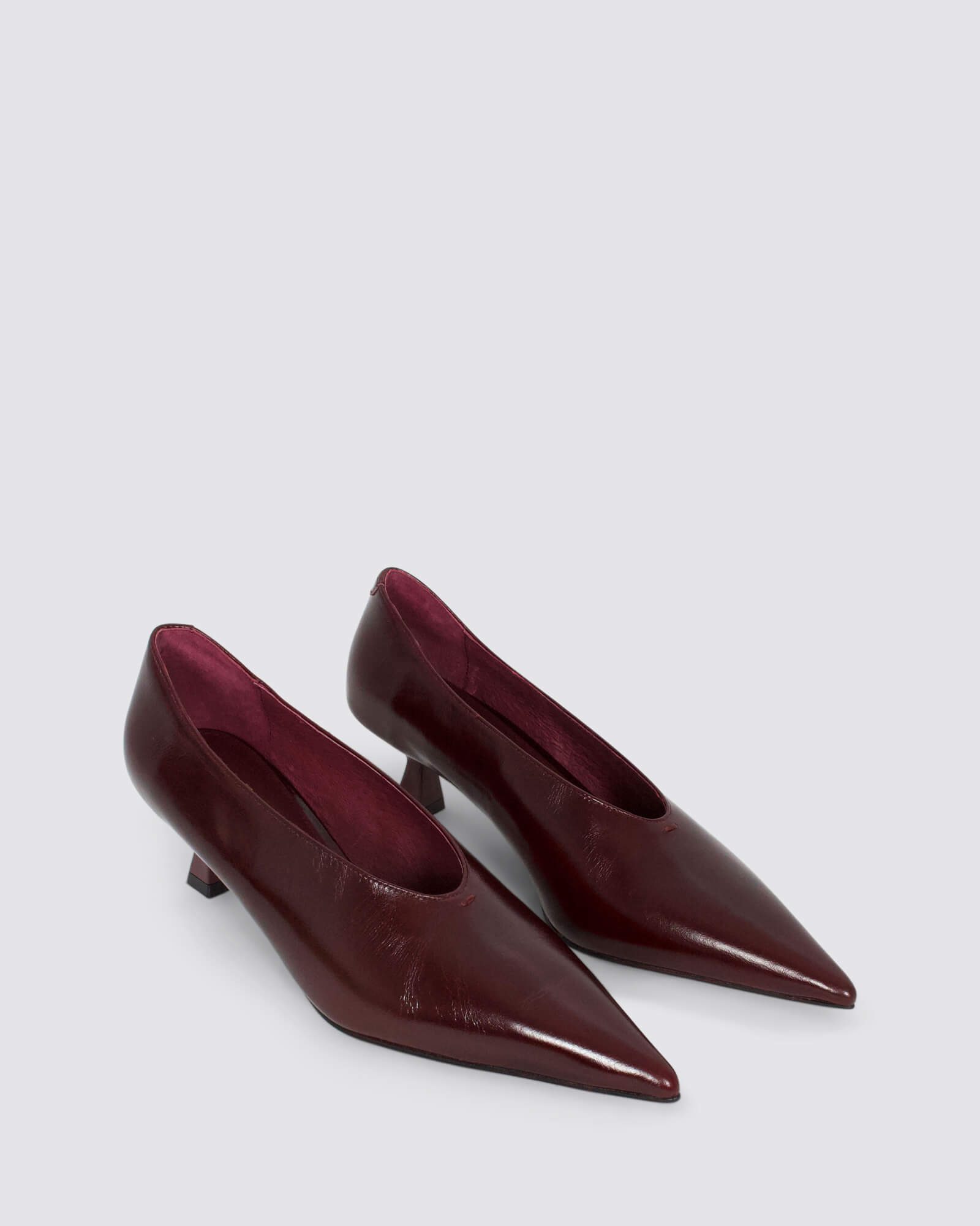 LINDSEY HEELS MERLOT LEATHER