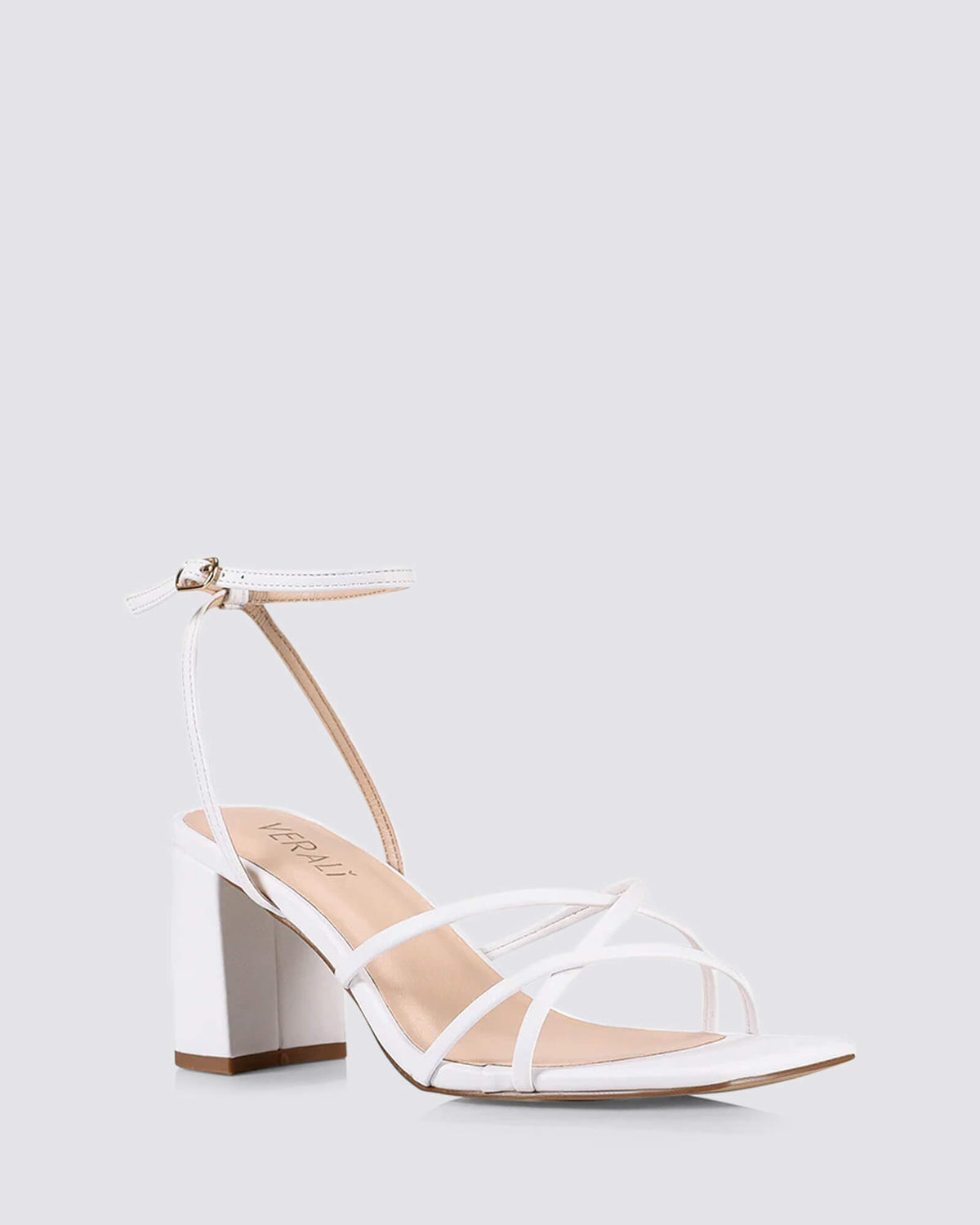 Cartia Block Heels in Almond | Number One Shoes